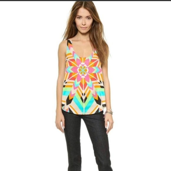 Mara Hoffman Tops - Mara Hoffman Aura Stone Multicolor Colorful Mod Racerback Tank Top Womens S